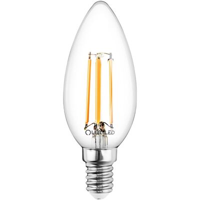 OEM 10 Lampadine Led E14 A Candela B35 7w = 60w 806lm 4000k Neutro Filamento Lumiled A 360° OEM 10 Lampadine Led E14 A Candela B35 7w = 60w 806lm 4000k Neutro Filamento Lumiled A 360°