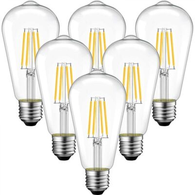 OEM Lampadina A Filamento Led E27 St64 Da 4w, 470 Lm Equivalente A Una Lampadina A Incandescenza Da 40w, Lampada Retrò Edison In Vetro Trasparente, Luce Gialla Calda 2200k, Non Dimmerabile, Confezione Da OEM Lampadina A Filamento Led E27 St64 Da 4w, 470 Lm Equivalente A Una Lampadina A Incandescenza Da 40w, Lampada Retrò Edison In Vetro Trasparente, Luce Gialla Calda 2200k, Non Dimmerabile, Confezione Da