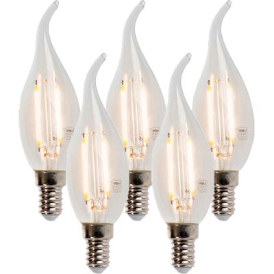LUEDD Set Di 5 Lampadine Led A Filamento A Candela E14 Dimmerabili 250lm 2700k - LUEDD Set Di 5 Lampadine Led A Filamento A Candela E14 Dimmerabili 250lm 2700k -