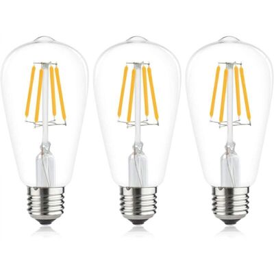 OEM Lampadina A Filamento Led E27 St64, Vintage 6w 2700k Bianco Caldo, Lampadina Retrò Edison Vintage Antica, 540 Lumen Equivalente A Una Lampadina A Incandescenza Da 48w, Confezione Da 3 OEM Lampadina A Filamento Led E27 St64, Vintage 6w 2700k Bianco Caldo, Lampadina Retrò Edison Vintage Antica, 540 Lumen Equivalente A Una Lampadina A Incandescenza Da 48w, Confezione Da 3
