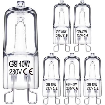 DPZO Lampadina Alogena G9, 40w 230v, Angolo Del Fascio Luminoso Di 360 Gradi, Lampadine A Capsula G9 Per Lampadari, Pareti, Comodini, Gallerie DPZO Lampadina Alogena G9, 40w 230v, Angolo Del Fascio Luminoso Di 360 Gradi, Lampadine A Capsula G9 Per Lampadari, Pareti, Comodini, Gallerie