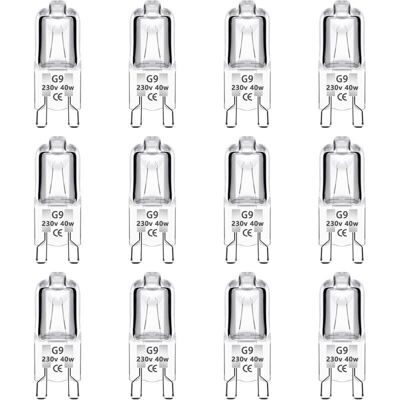 OEM Confezione Da 12 Lampadine Alogene Dimmerabili G9 Da 40w 230v, 0-100%, 480lm, Luce Bianca Calda 2700k, Attacco G9 A Due Pin, Senza Sfarfallio, Per Forni, Lampadari, Lampade Da Giardino, Illuminazione OEM Confezione Da 12 Lampadine Alogene Dimmerabili G9 Da 40w 230v, 0-100%, 480lm, Luce Bianca Calda 2700k, Attacco G9 A Due Pin, Senza Sfarfallio, Per Forni, Lampadari, Lampade Da Giardino, Illuminazione