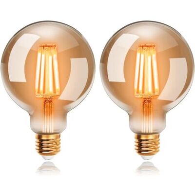 OEM Lampadine Led Edison Vintage G95 Da 6w, Luce Bianca Calda 2200k, Attacco E27, Lampadina A Filamento Retrò, Lampada Decorativa Antica, Confezione Da 2 OEM Lampadine Led Edison Vintage G95 Da 6w, Luce Bianca Calda 2200k, Attacco E27, Lampadina A Filamento Retrò, Lampada Decorativa Antica, Confezione Da 2