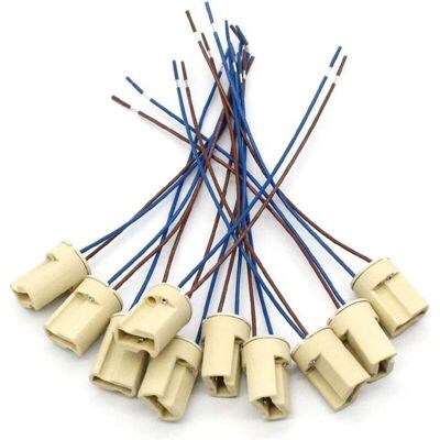 TEHTUY Confezione Da 10 Portalampade In Ceramica G9, Con Filo Blu-marrone Resistente Alle Alte Temperature, Portalampada Per Test Di Invecchiamento Led, 0,5 Metri Quadrati, Filo Da 15 Cm TEHTUY Confezione Da 10 Portalampade In Ceramica G9, Con Filo Blu-marrone Resistente Alle Alte Temperature, Portalampada Per Test Di Invecchiamento Led, 0,5 Metri Quadrati, Filo Da 15 Cm