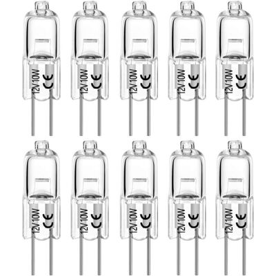 DPZO Lampadine Alogene Di Ricambio G4 10w 12v T3 Tipo Jc Con Attacco A 2 Pin Per Illuminazione Sottopensile, Faretti, Illuminazione A Binario, Dimmerabili (confezione Da 10) DPZO Lampadine Alogene Di Ricambio G4 10w 12v T3 Tipo Jc Con Attacco A 2 Pin Per Illuminazione Sottopensile, Faretti, Illuminazione A Binario, Dimmerabili (confezione Da 10)