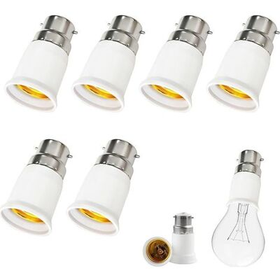 OEM Adattatore Da B22 A E27 In 6 Pezzi, Adattatore Da Baionetta A Vite, Convertitore Da B22 A E27, 0–250 V, Per Lampade A Led, A Incandescenza, Alogene E A Risparmio Energetico. OEM Adattatore Da B22 A E27 In 6 Pezzi, Adattatore Da Baionetta A Vite, Convertitore Da B22 A E27, 0–250 V, Per Lampade A Led, A Incandescenza, Alogene E A Risparmio Energetico.