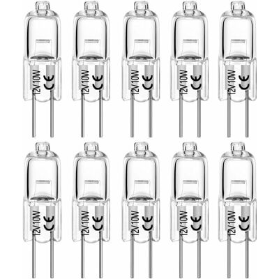 DPZO Lampadine Alogene Sostitutive G4 10w 12v T3 Jc Tipo 2 Pin Base Per Illuminazione Sottopensile, Illuminazione A Disco, Illuminazione A Binario, Dimmerabili (confezione Da 10) DPZO Lampadine Alogene Sostitutive G4 10w 12v T3 Jc Tipo 2 Pin Base Per Illuminazione Sottopensile, Illuminazione A Disco, Illuminazione A Binario, Dimmerabili (confezione Da 10)