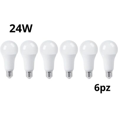 BES 6 Pezzi Lampadina Led 24w Luce Calda E27 A65l Bulbo Bianco Opaco BES 6 Pezzi Lampadina Led 24w Luce Calda E27 A65l Bulbo Bianco Opaco