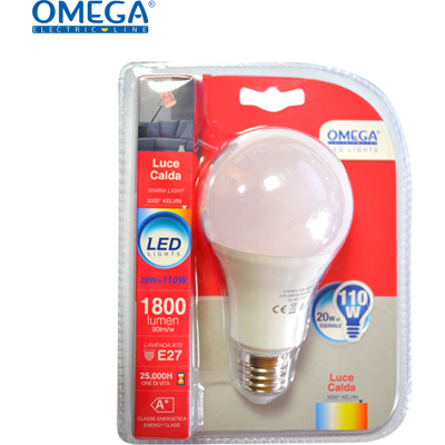 Omega Lampadina A Goccia Led A70 18w E27 3000k Omega Lampadina A Goccia Led A70 18w E27 3000k