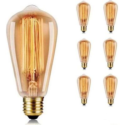 OEM Lampadina Edison Vintage Da 40 W – Lampadina Edison St64 Dimmerabile Con Attacco A Vite – Attacco E27 – 220 V – Luce Bianca Calda (2700 K) – Vetro Ambrato OEM Lampadina Edison Vintage Da 40 W – Lampadina Edison St64 Dimmerabile Con Attacco A Vite – Attacco E27 – 220 V – Luce Bianca Calda (2700 K) – Vetro Ambrato