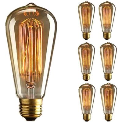 OEM Lampadine Edison X6 - Lampadina Retrò St64 - Attacco E27 - 220v - 60w - Altro OEM Lampadine Edison X6 - Lampadina Retrò St64 - Attacco E27 - 220v - 60w - Altro