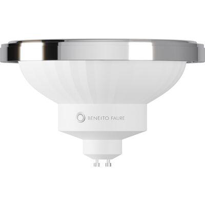 BENEITO FAURE Lampadina Led Ar111 Dicroica 15w Gu10 15 Gradi 2700k 1050 Lumen Luce Calda Finitura Cromo - Beneito & Faure Illuminazione Professionale BENEITO FAURE Lampadina Led Ar111 Dicroica 15w Gu10 15 Gradi 2700k 1050 Lumen Luce Calda Finitura Cromo - Beneito & Faure Illuminazione Professionale