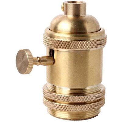 OEM Portalampada Vintage E26 E27 Con Interruttore In Ottone Color Rame (oro) OEM Portalampada Vintage E26 E27 Con Interruttore In Ottone Color Rame (oro)