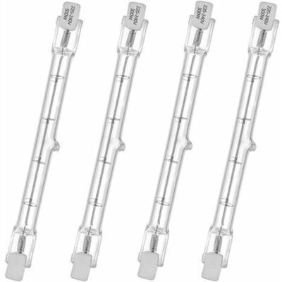 XISRENS Lablanc - Confezione Da 4 Tubi Alogeni Haloline, Attacco R7s, Lampada A Tubo Alogeno T3, 230v, 300 Watt, 118 Mm, Bianco Caldo, 2800k XISRENS Lablanc - Confezione Da 4 Tubi Alogeni Haloline, Attacco R7s, Lampada A Tubo Alogeno T3, 230v, 300 Watt, 118 Mm, Bianco Caldo, 2800k