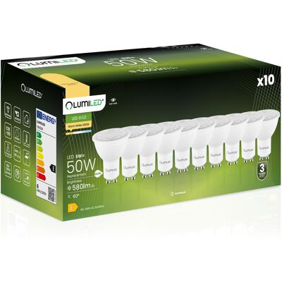 OEM 10 Lampadine Led Gu10 Spotlight Par16 6w = 50w 580lm 3000k Luce Calda 24° 36° 60° Lumiled OEM 10 Lampadine Led Gu10 Spotlight Par16 6w = 50w 580lm 3000k Luce Calda 24° 36° 60° Lumiled