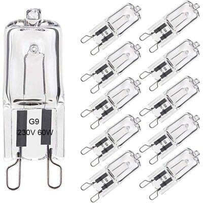 TREETALK Lampada Alogena G9 Da 60w, Luce Bianca Calda 2800k, 680lm, 230v, Dimmerabile, Confezione Da 10 TREETALK Lampada Alogena G9 Da 60w, Luce Bianca Calda 2800k, 680lm, 230v, Dimmerabile, Confezione Da 10