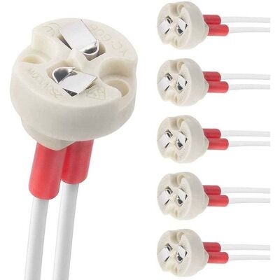 KZQ Portalampade In Ceramica A Doppio Pin, G4 Gu5.3 G6.35 Gy6.35 Gx5.3 Mr16 Gz4 Mr11 Per Lampadine Alogene - Confezione Da 6 - KZQ Portalampade In Ceramica A Doppio Pin, G4 Gu5.3 G6.35 Gy6.35 Gx5.3 Mr16 Gz4 Mr11 Per Lampadine Alogene - Confezione Da 6 -