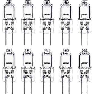 TREETALK Lampada Alogena G4, 12 V, 10 W, Luce Bianca Calda (2800 K), 150 Lm, Capsula Trasparente, Confezione Da 10 TREETALK Lampada Alogena G4, 12 V, 10 W, Luce Bianca Calda (2800 K), 150 Lm, Capsula Trasparente, Confezione Da 10
