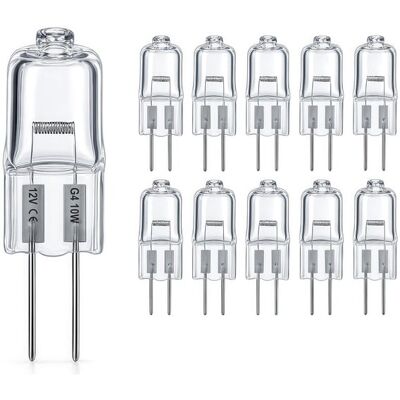 KAKET Set Di 10 Lampadine Alogene G4 10w 12v – 300 Lumen – Dimmerabili – Temperatura Colore 2800k – Durata Fino A 3000 Ore – Lampada A Spillo – Capsula Trasparente Per Illuminazione Commerciale E Domestica KAKET Set Di 10 Lampadine Alogene G4 10w 12v – 300 Lumen – Dimmerabili – Temperatura Colore 2800k – Durata Fino A 3000 Ore – Lampada A Spillo – Capsula Trasparente Per Illuminazione Commerciale E Domestica