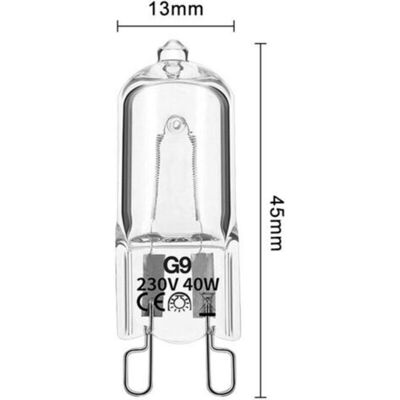 OEM Confezione Da 10 Lampadine A Filamento G9 Da 40w - Capsula Alogena - 220/240v OEM Confezione Da 10 Lampadine A Filamento G9 Da 40w - Capsula Alogena - 220/240v