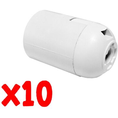 ALCAPOWER Blister 10 Pezzi Portalampada E27 In Pet Ritardante Di Fiamma Bianco, Contatti In Rame, Tensione Massima 250v, Corrente Massima 2a ALCAPOWER Blister 10 Pezzi Portalampada E27 In Pet Ritardante Di Fiamma Bianco, Contatti In Rame, Tensione Massima 250v, Corrente Massima 2a