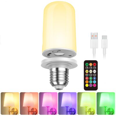 BEXTCOK Lampadina Led Ricaricabile Usb-c E27 – 1 Pz – Rgb 5000 Mah – Telecomando – Funzione Timer – Illuminazione Di Emergenza Magnetica BEXTCOK Lampadina Led Ricaricabile Usb-c E27 – 1 Pz – Rgb 5000 Mah – Telecomando – Funzione Timer – Illuminazione Di Emergenza Magnetica