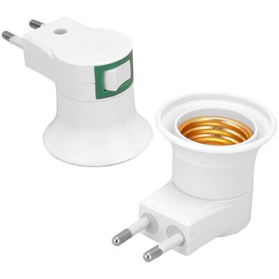 YOTOWN Adattatore Per Portalampada E27 – Con Interruttore – 2 Portalampade – 220v Eu – Bianco YOTOWN Adattatore Per Portalampada E27 – Con Interruttore – 2 Portalampade – 220v Eu – Bianco