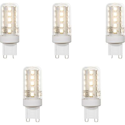 LUEDD Qazqa Set Di 5 Lampadine Led G9 Trasparenti 2w 370 Lm 3000k LUEDD Qazqa Set Di 5 Lampadine Led G9 Trasparenti 2w 370 Lm 3000k