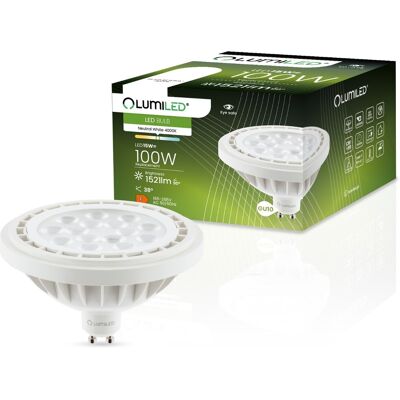 OEM Lampadina Led Gu10 Spotlight Es111 15w = 100w 1521lm 4000k Neutro 38° Lumiled OEM Lampadina Led Gu10 Spotlight Es111 15w = 100w 1521lm 4000k Neutro 38° Lumiled