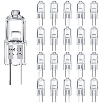BEXTCOK Set Da 20 Lampadine Alogene G4 – 12v 20w – 280 Lumen – Bianco Caldo 2800k – Dimmerabili – Illuminazione Domestica E Commerciale BEXTCOK Set Da 20 Lampadine Alogene G4 – 12v 20w – 280 Lumen – Bianco Caldo 2800k – Dimmerabili – Illuminazione Domestica E Commerciale