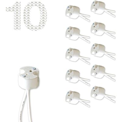 RICEEL Confezione Da 10 Portalampade Mr16 Per Lampadine A Led E Alogene, Mini Doppio Pin, Gu5.3, G4, Gu6.35, Gy6.35, Gx5.3, Gz4. Connettori Per Cavi Con Base In Ceramica Per Illuminazione Mr11 E Mr16. RICEEL Confezione Da 10 Portalampade Mr16 Per Lampadine A Led E Alogene, Mini Doppio Pin, Gu5.3, G4, Gu6.35, Gy6.35, Gx5.3, Gz4. Connettori Per Cavi Con Base In Ceramica Per Illuminazione Mr11 E Mr16.