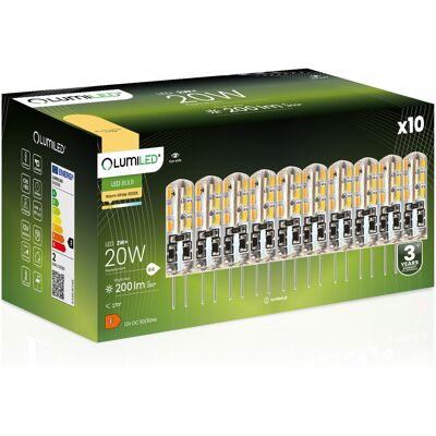 OEM 10 Capsule Led G4 Da 2w = 20w 200lm 3000k Luce Calda 360° 12v Lumiled OEM 10 Capsule Led G4 Da 2w = 20w 200lm 3000k Luce Calda 360° 12v Lumiled