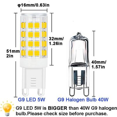 OEM Confezione Da 10 Faretti Led, Lampadine Led G9, 5w Bianco Caldo/bianco Freddo, Lampadine Led A Risparmio Energetico, Ac 220v Non Dimmerabili OEM Confezione Da 10 Faretti Led, Lampadine Led G9, 5w Bianco Caldo/bianco Freddo, Lampadine Led A Risparmio Energetico, Ac 220v Non Dimmerabili