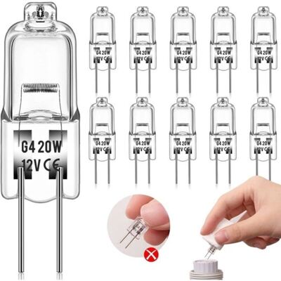 LIIYIELA Lampadina Alogena G4 (10 Pezzi) 12v 20w 2800k Lampadine Alogene Luce Bianca Calda Dimmerabili Per Sostituire I Lampadari LIIYIELA Lampadina Alogena G4 (10 Pezzi) 12v 20w 2800k Lampadine Alogene Luce Bianca Calda Dimmerabili Per Sostituire I Lampadari