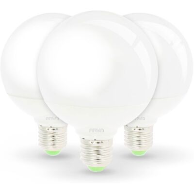 ARUM LIGHTING Set Di 3 Lampadine A Globo A Led E27 12w Eq 75w G95 Température De Couleur: Bianco Neutro 4000k ARUM LIGHTING Set Di 3 Lampadine A Globo A Led E27 12w Eq 75w G95 Température De Couleur: Bianco Neutro 4000k