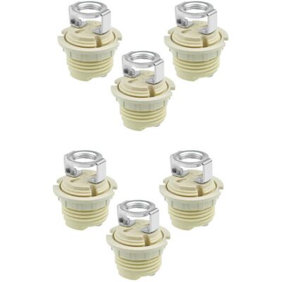 OEM Set Di 6 Portalampade Filettati In Ceramica G9 - Anello Solido Compatibile Con Lampade Alogene, Led E Cfl - Crezuo OEM Set Di 6 Portalampade Filettati In Ceramica G9 - Anello Solido Compatibile Con Lampade Alogene, Led E Cfl - Crezuo