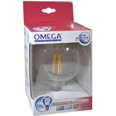 Omega Lampadina Filamento Globo G125 10w E27 3000k Omega Lampadina Filamento Globo G125 10w E27 3000k