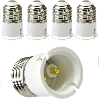 XISRENS Confezione Da 5 Adattatori Da E27 A B22 Per Lampadine A Led E Alogene, Convertitore Di Attacco E27, Potenza Massima 200w, 0-250v, Resistente Al Calore Fino A 120 Gradi. XISRENS Confezione Da 5 Adattatori Da E27 A B22 Per Lampadine A Led E Alogene, Convertitore Di Attacco E27, Potenza Massima 200w, 0-250v, Resistente Al Calore Fino A 120 Gradi.