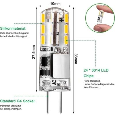 OEM Lampadina Led G4 Da 2w – Equivalente A 20w, 200 Lm, 3000k, 12v Ac/dc, Senza Sfarfallio, Per Cappe Aspiranti, Confezione Da 1 OEM Lampadina Led G4 Da 2w – Equivalente A 20w, 200 Lm, 3000k, 12v Ac/dc, Senza Sfarfallio, Per Cappe Aspiranti, Confezione Da 1