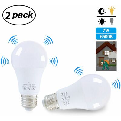 OEM Lampadina Led E27, Con Rilevatore Di Movimento, 7w, Bianca, 2 Pezzi OEM Lampadina Led E27, Con Rilevatore Di Movimento, 7w, Bianca, 2 Pezzi