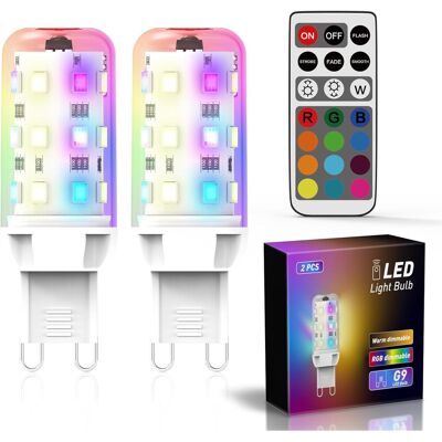 BEXTCOK Set 2 Lampadine Led G9 Rgb – 2,5w Dimmerabili – 200 Lumen – Equivalente 20w Alogena – 3000k Luce Calda – Con Telecomando BEXTCOK Set 2 Lampadine Led G9 Rgb – 2,5w Dimmerabili – 200 Lumen – Equivalente 20w Alogena – 3000k Luce Calda – Con Telecomando
