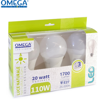 Omega Goccia Led : Set In Scatola 3pz A80-20w 4000k D12g12 Driver Hq Omega Goccia Led : Set In Scatola 3pz A80-20w 4000k D12g12 Driver Hq
