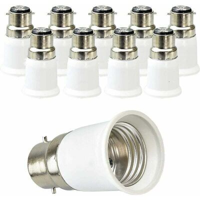KEEMOTE 10 Pezzi, Materiale Pbt Bianco Resistente Alle Alte Temperature, Adattatore Da Baionetta B22 A Presa A Vite E27 KEEMOTE 10 Pezzi, Materiale Pbt Bianco Resistente Alle Alte Temperature, Adattatore Da Baionetta B22 A Presa A Vite E27
