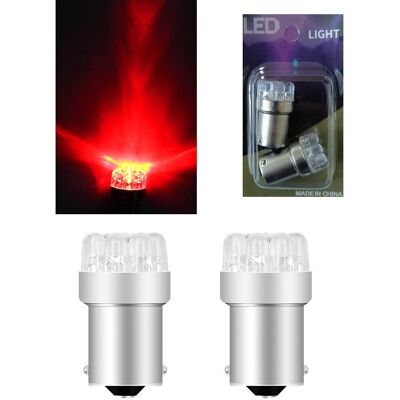 NO BRAND Комплект От 2 Броя Led Лед Крушки За Mигач Стоп Габарит Халоген 9 Led 1156 Ba15s 12v Червена Светлина В Блистер NO BRAND Комплект От 2 Броя Led Лед Крушки За Mигач Стоп Габарит Халоген 9 Led 1156 Ba15s 12v Червена Светлина В Блистер