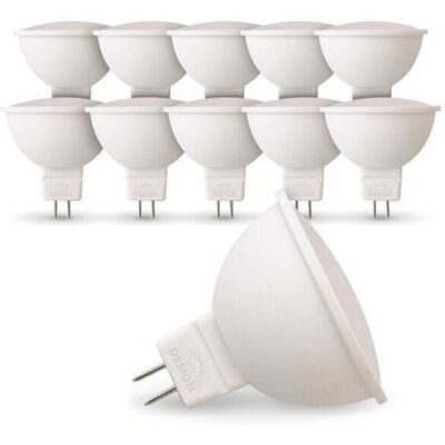 OEM Confezione Da 10 Lampadine Led Mr16 Gu5.3 12v – 5w (equivalenti A 40w), Luce Bianca Calda 2700k OEM Confezione Da 10 Lampadine Led Mr16 Gu5.3 12v – 5w (equivalenti A 40w), Luce Bianca Calda 2700k