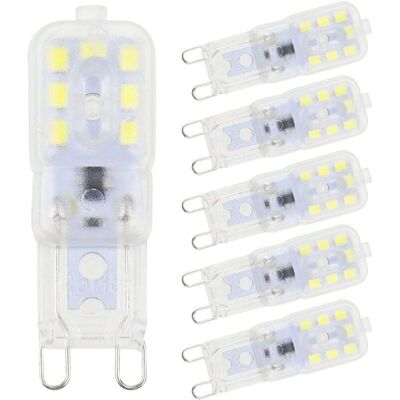 DPZO 6 Lampadine Led G9, Bianco Freddo, 5w, 6500k, Senza Sfarfallio, Di Ricambio Per Lampadine Alogene, Dimmerabili, A Risparmio Energetico, Per Applique, Lampadari, Frigoriferi, Ac 220v DPZO 6 Lampadine Led G9, Bianco Freddo, 5w, 6500k, Senza Sfarfallio, Di Ricambio Per Lampadine Alogene, Dimmerabili, A Risparmio Energetico, Per Applique, Lampadari, Frigoriferi, Ac 220v