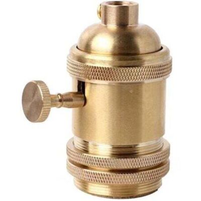 OEM Portalampada Vintage E26 E27 Con Interruttore In Ottone Color Rame (oro) OEM Portalampada Vintage E26 E27 Con Interruttore In Ottone Color Rame (oro)