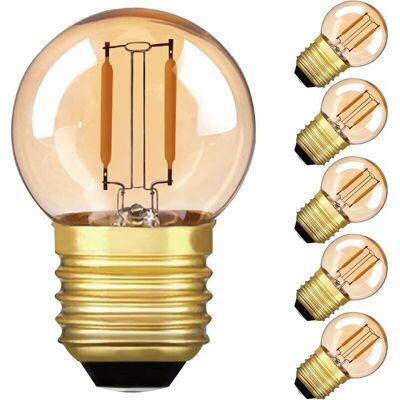 OEM Lampadina A Filamento Led G40 E27 Da 1w, Luce Ambrata Calda 2200k, Equivalente A 10w, Per Uso Interno/esterno. OEM Lampadina A Filamento Led G40 E27 Da 1w, Luce Ambrata Calda 2200k, Equivalente A 10w, Per Uso Interno/esterno.