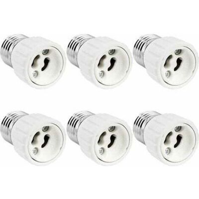OEM Adattatore Da Portalampada E27 A Gu10, 0–250 V, Max. 200 W, Adattatore A Vite E27 Per Lampade A Led, Alogene E A Risparmio Energetico Gu10, Adattatore In Ceramica, Confezione Da 6 OEM Adattatore Da Portalampada E27 A Gu10, 0–250 V, Max. 200 W, Adattatore A Vite E27 Per Lampade A Led, Alogene E A Risparmio Energetico Gu10, Adattatore In Ceramica, Confezione Da 6