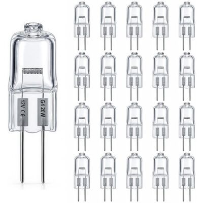 KAKET Set Di 20 Lampadine Alogene G4 20w 12v – 300 Lumen – Dimmerabili – Temperatura Colore 2800k – Durata Fino A 3000 Ore – Lampada A Spillo – Capsula Trasparente Per Illuminazione Commerciale E Domestica KAKET Set Di 20 Lampadine Alogene G4 20w 12v – 300 Lumen – Dimmerabili – Temperatura Colore 2800k – Durata Fino A 3000 Ore – Lampada A Spillo – Capsula Trasparente Per Illuminazione Commerciale E Domestica